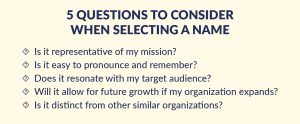 This image includes questions that address the effectiveness of your nonprofit branding strategy. 