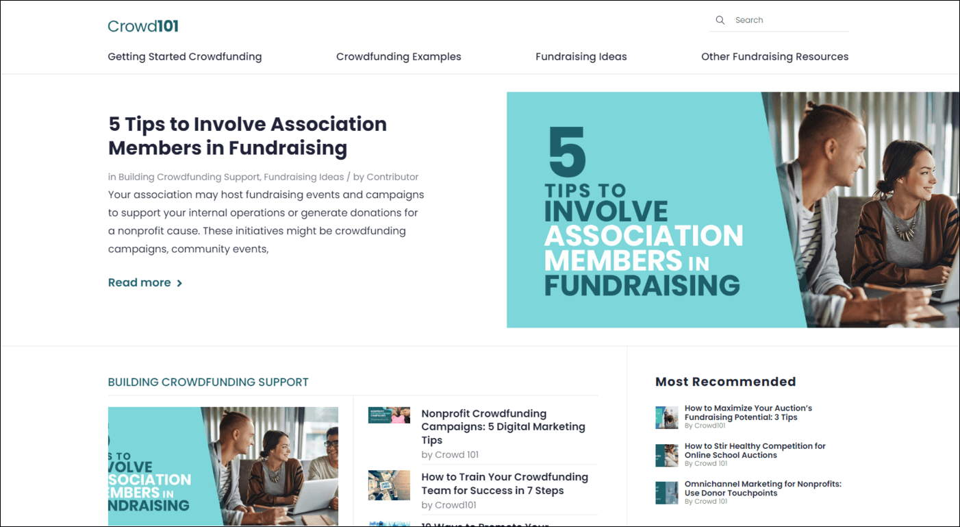 Learn more about crowdfunding on Crowd101's nonprofit marketing blog.