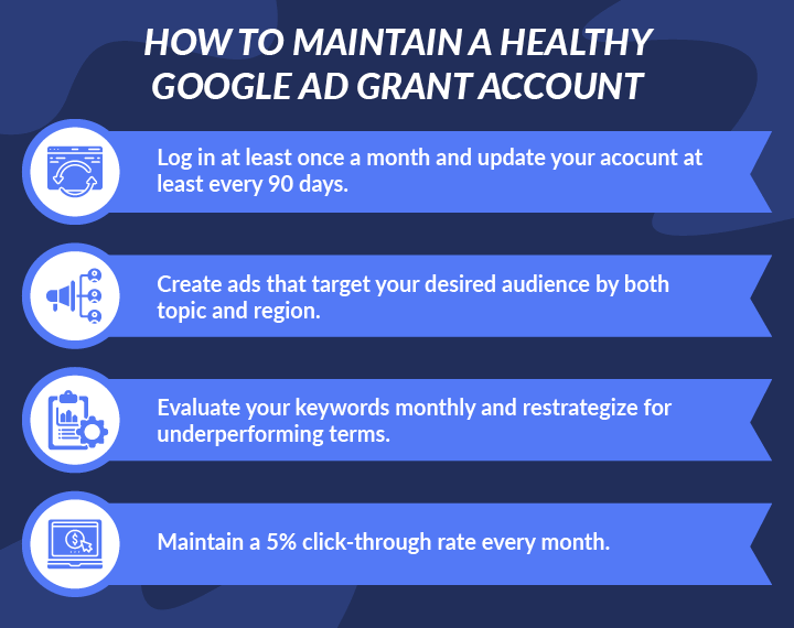 Follow these tips to maintain your Google Ad Grants eligibility.