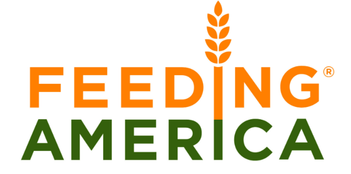 Feeding America’s logo places the nonprofit’s mission front and center.