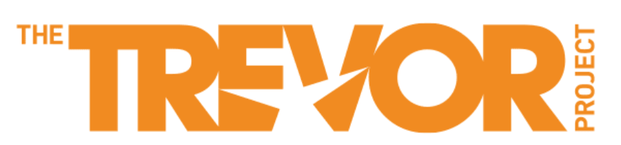 the Trevor Project logo has unique-looking but readable text.