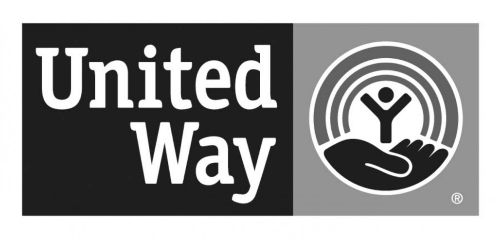 The United Way uses several versions of their nonprofit logo, including this black-and-white one.