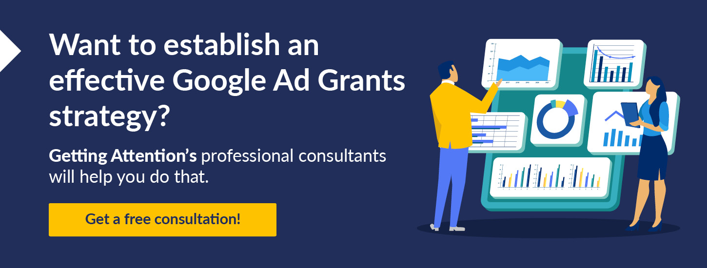Click through to book a free consultation with Getting Attention for Google Ad Grants for churches.