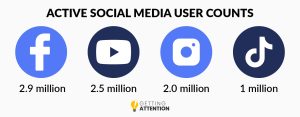  These statistics show the monthly active users in millions for social media channels based on recent marketing trends. 