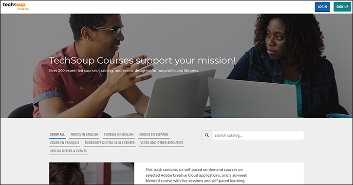 TechSoup provides a wide variety of courses for purchase.