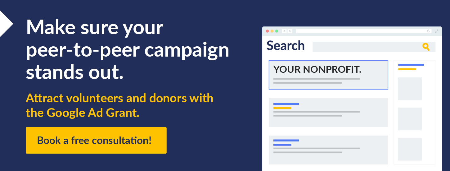Click to book a consultation with Getting Attention about how to use peer-to-peer fundraising software more effectively.