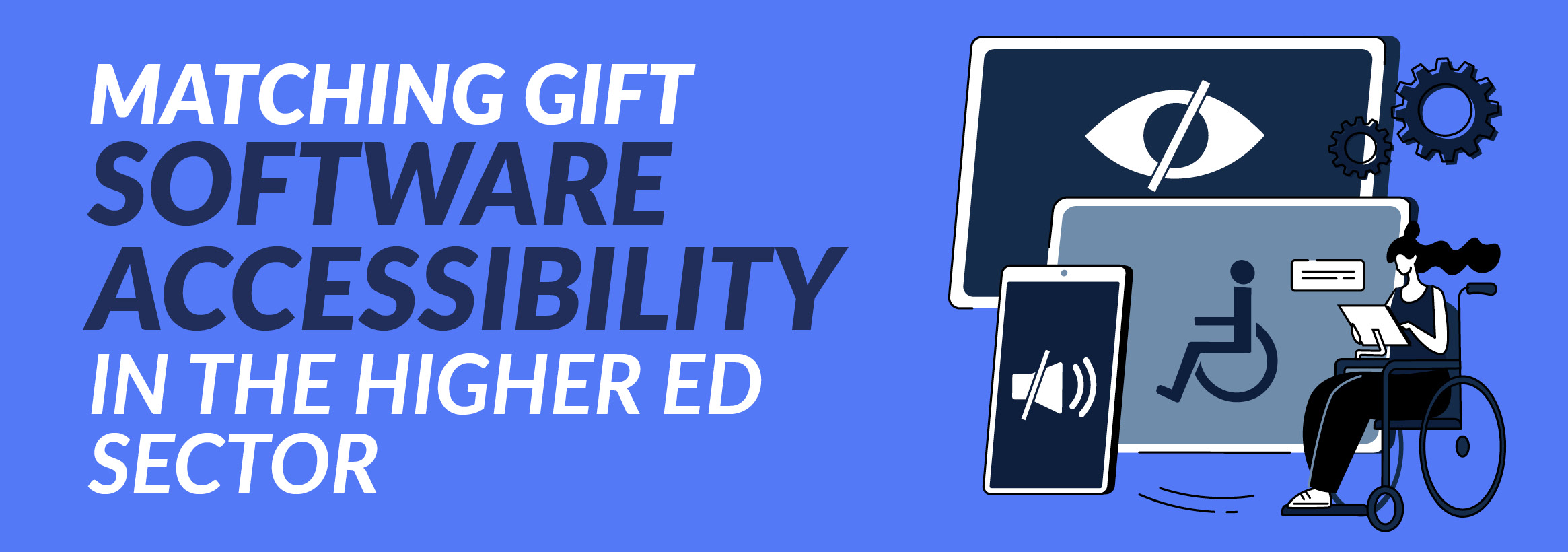 Matching Gift Software Accessibility in the Higher Ed Sector [Feature Image with Title Text]