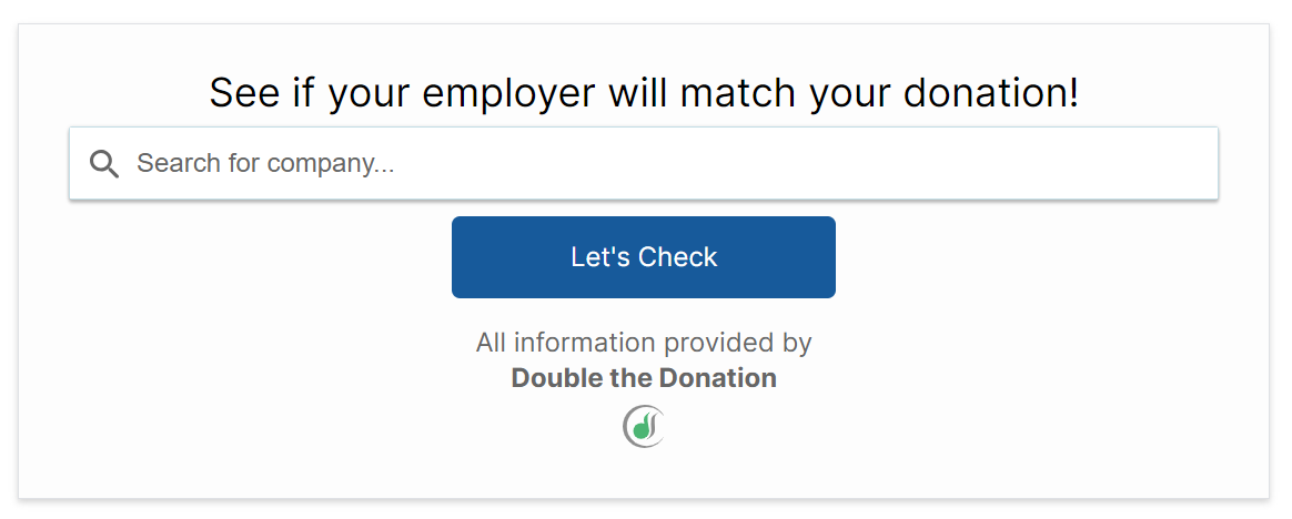 Matching gift software accessibility from Double the Donation