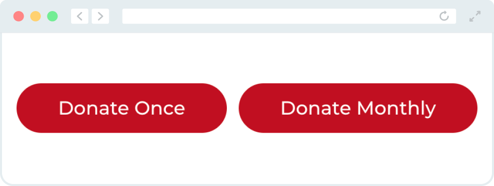 The American Heart Association's donation buttons.