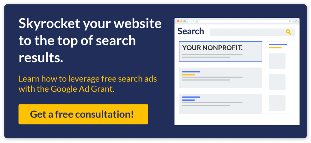 Fundraising hashtags aren't the only way to boost your site's visibility. Get a free consultation to learn how to leverage free Google Ads.