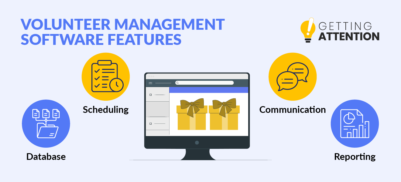 Features of volunteer management software, written out below.