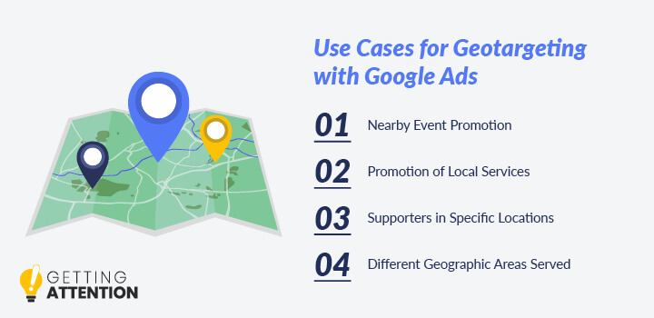 A list of use cases for geotargeting with Google Ads