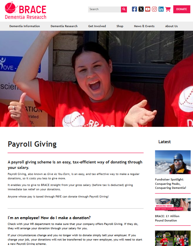 Payroll giving promotion example