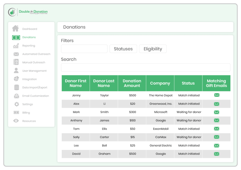 Double the Donation is nonprofit software for marketing matching gifts.