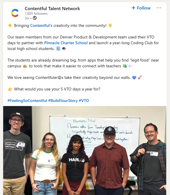 How one organization marketed volunteer time off to their supporters